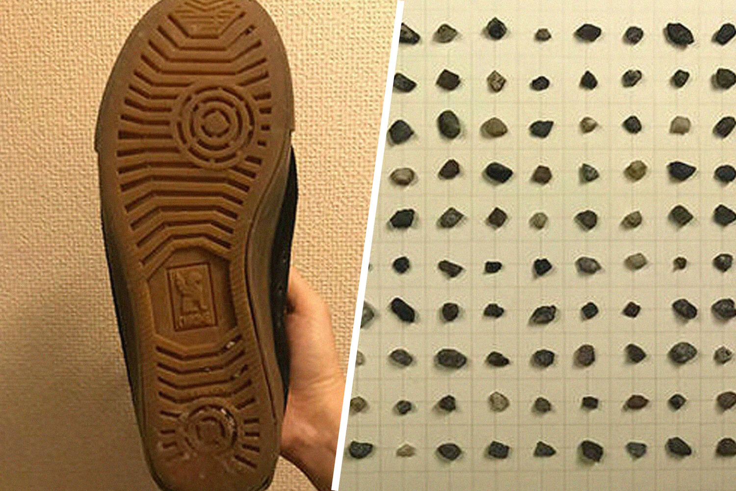 Японец собрал коллекцию камешков из своего ботинка